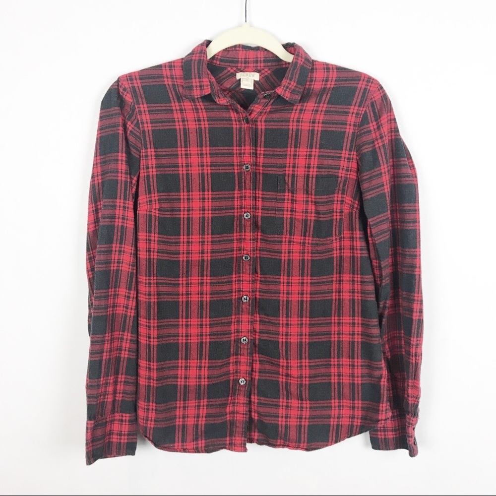 J.Crew Plaid Classic Plaid Collared Button Shirt